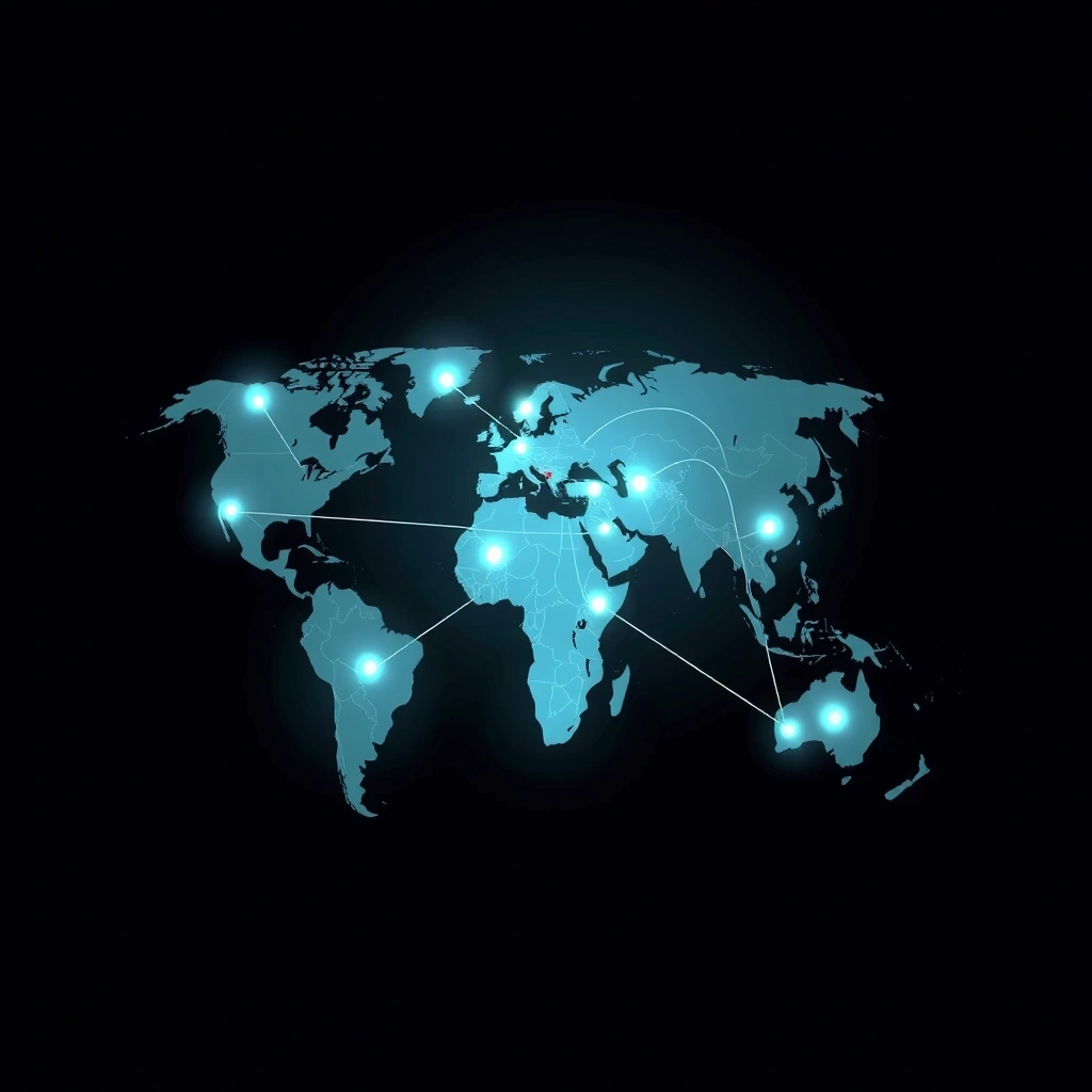 International distribution network map showing global Vital Naturals operations