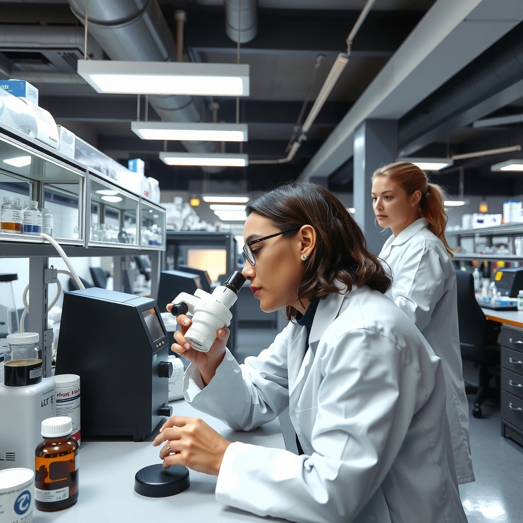 Modern supplement laboratory with testing equipment in Czech Republic facility